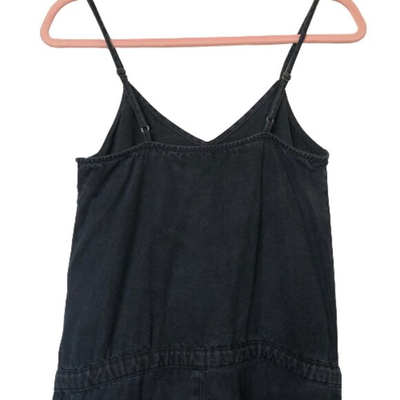 PAIGE Suki Black Pearl Lyocell Denim Relaxed Tapered Leg Jumpsuit - Picture 7 of 16